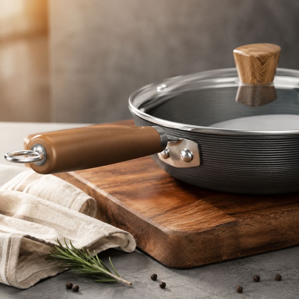 Small Iron Threaded Flat Frying Pan