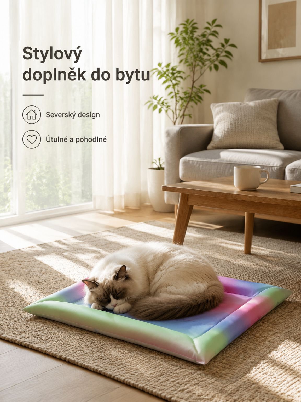 Hnízdo na led pro domácí mazlíčky s duhovým gradientem