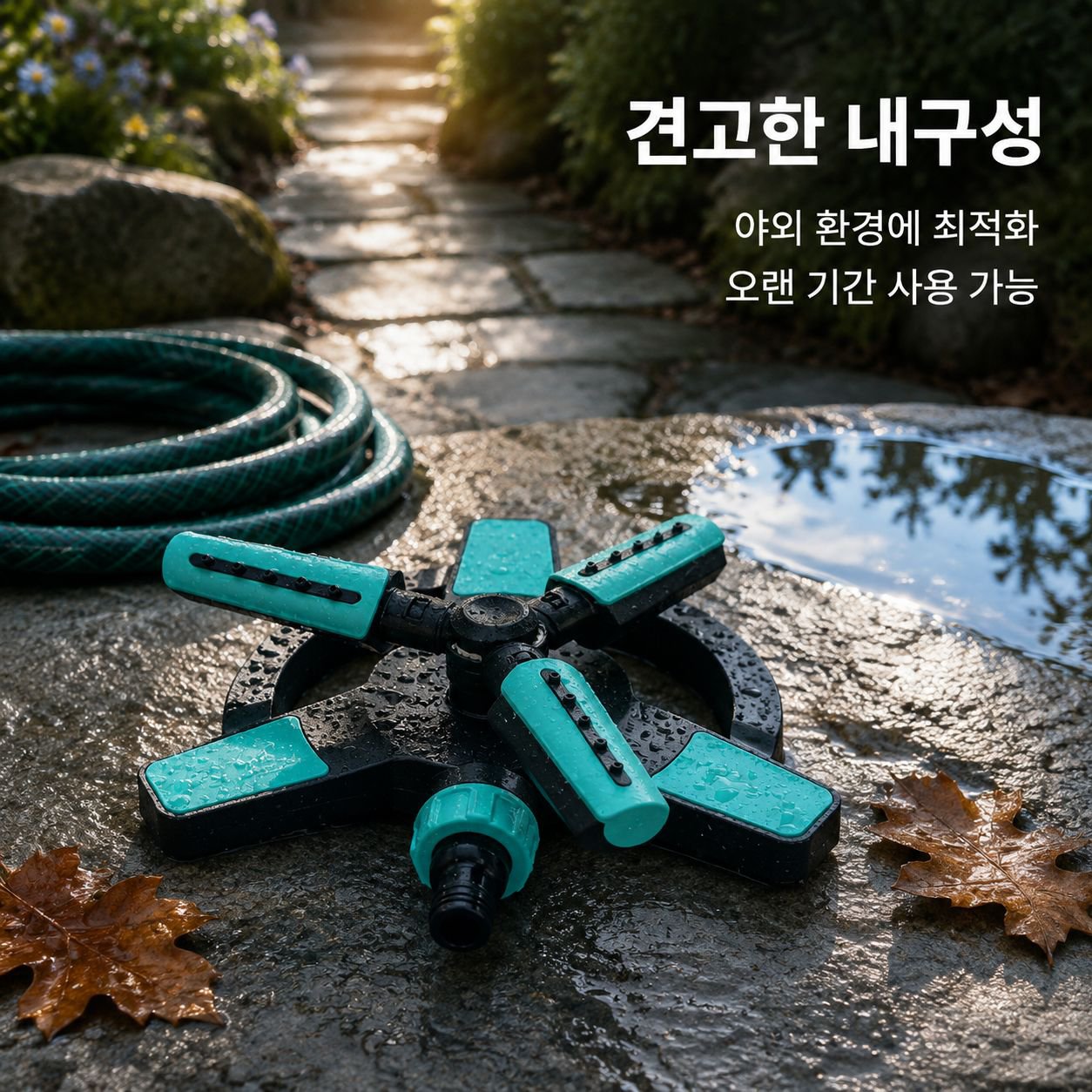 360도 자동 회전 3구 스프링클러 헤드 관개 장치