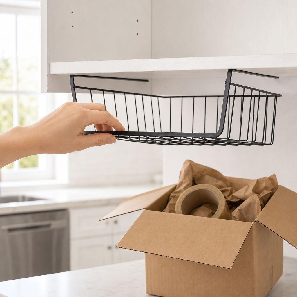 Damage-free adhesive kitchen shelf for spices and jars
