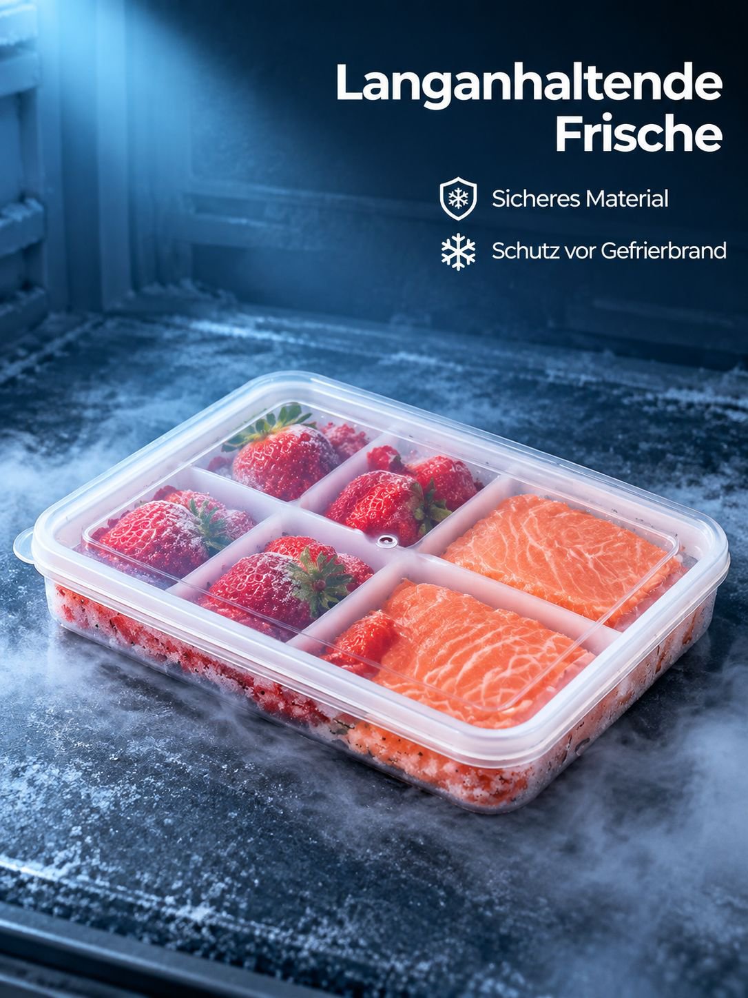 Multifunktionale Gefrier-Aufbewahrungsbox mit abnehmbaren Fächern, speziell für den Kühlschrank