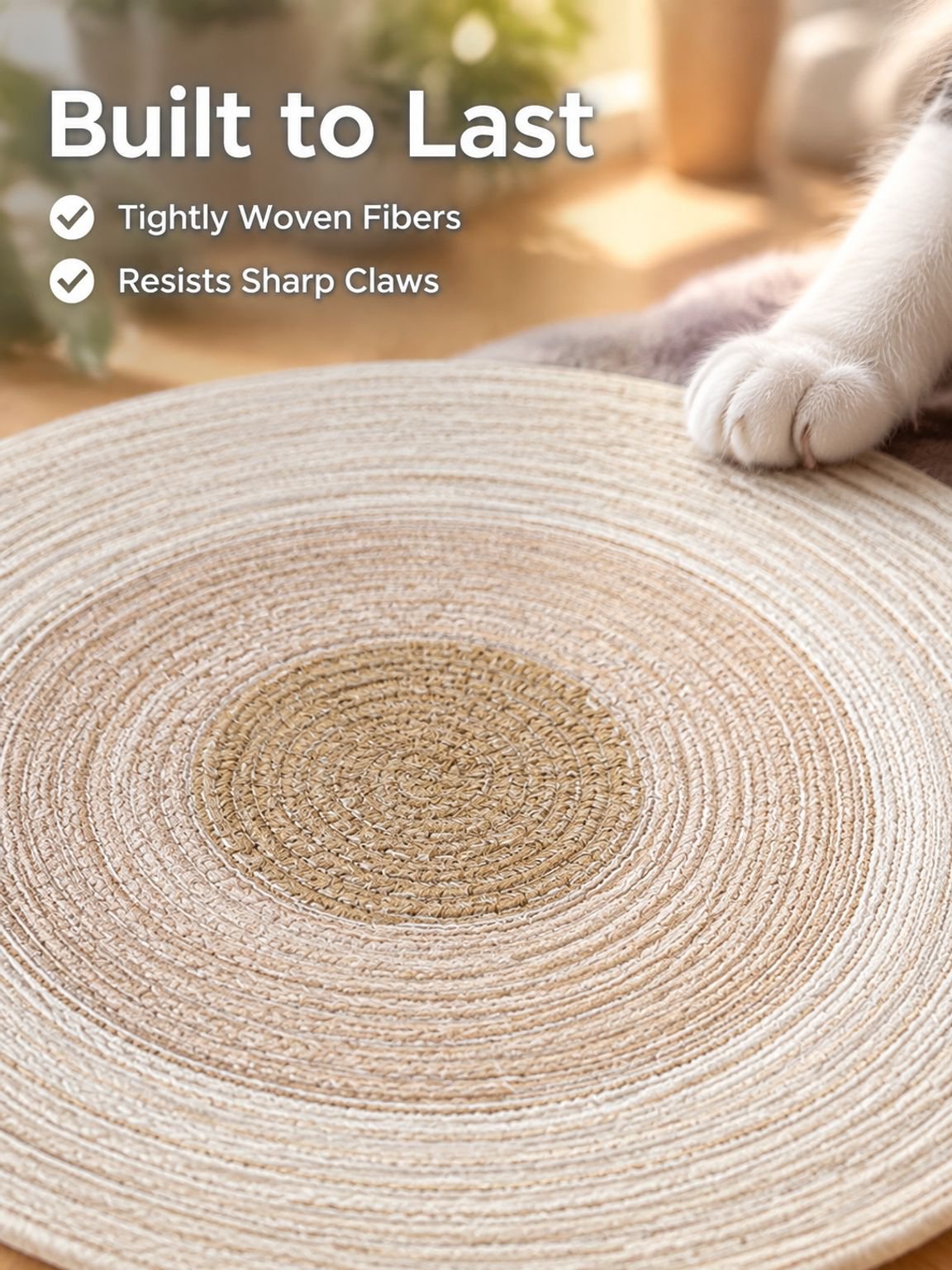 Woven ramie cat scratching mat