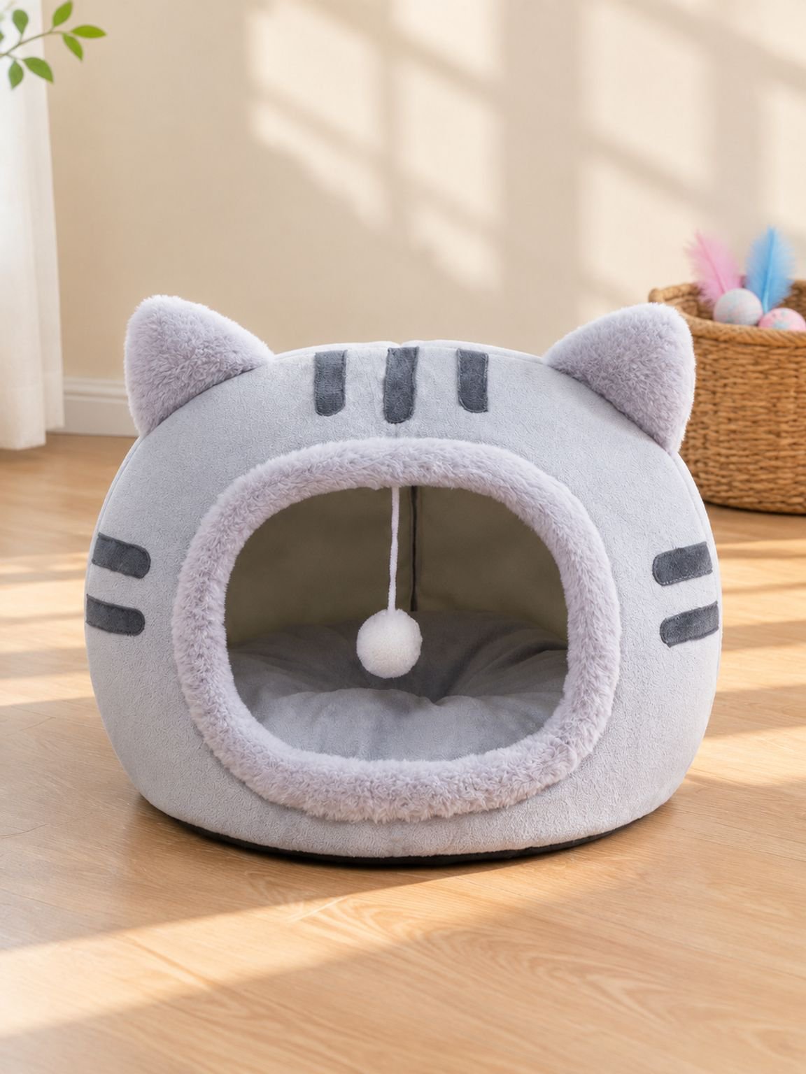 Casa para gatos semi-cerrada, ideal para invierno y cálida