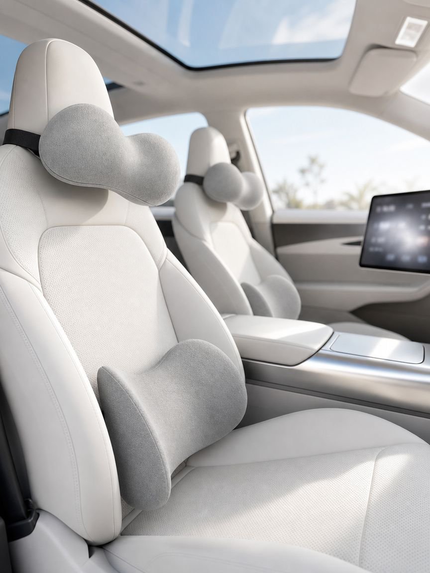 Soporte de cuello para viajes largos en coche