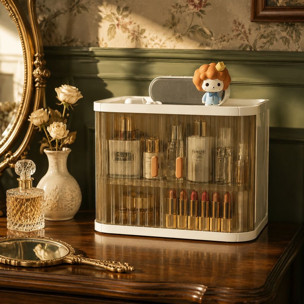 Solid Color Vanity Table Organizer Cabinet for Home