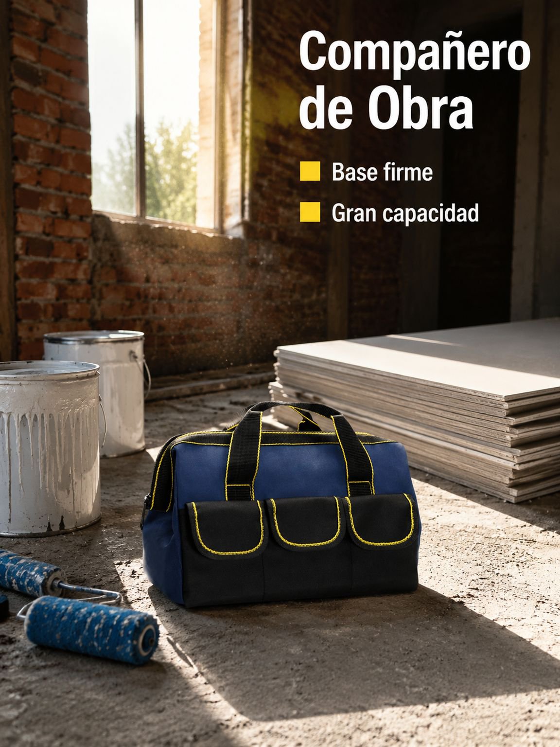 Interior espacioso de la bolsa profesional de herramientas