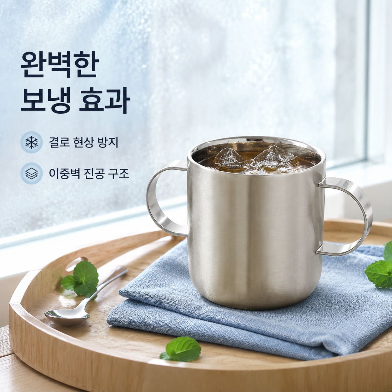 식품 등급 316 스테인리스 스틸 이중벽 물컵