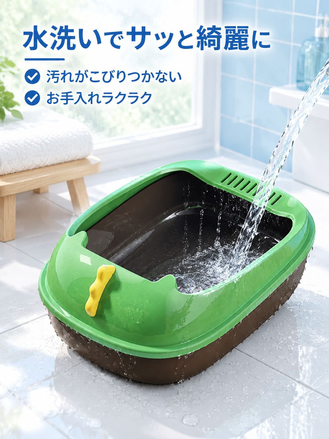 防水セミクローズド猫トイレ