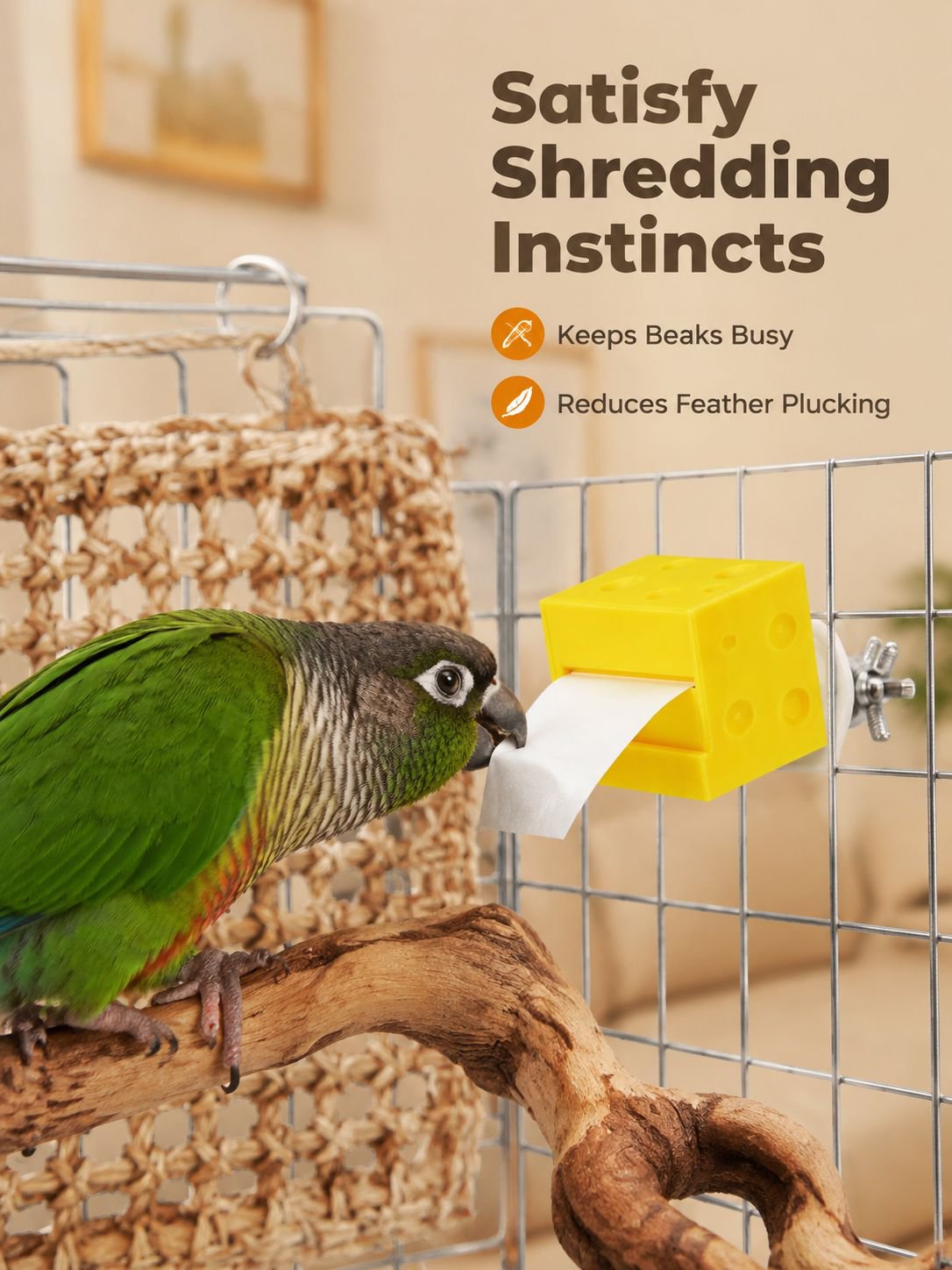 Parrot toys for chewing, entertainment, and self-entertainment; special items for sun eagles, toilet