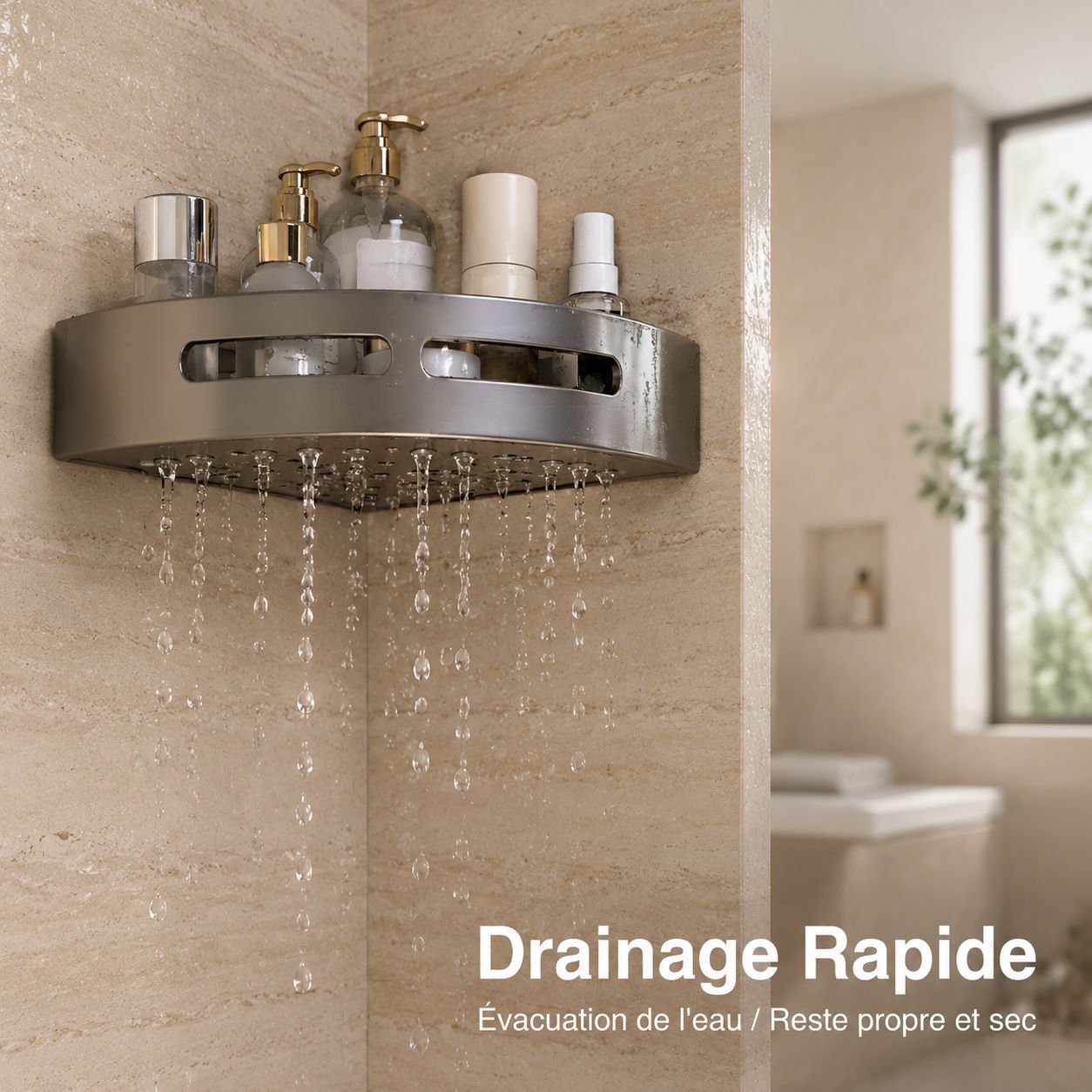 Étagère d’angle pour salle de bain