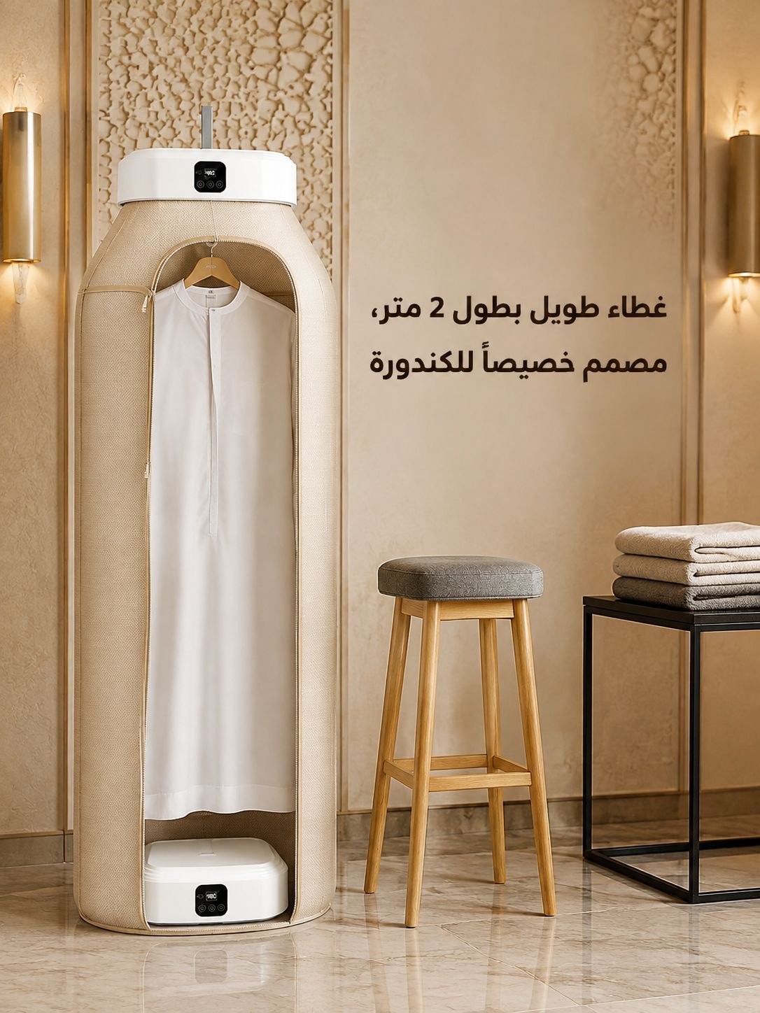 مجفف ملابس محمول: تجفيف فوري وتعقيم للكندورة