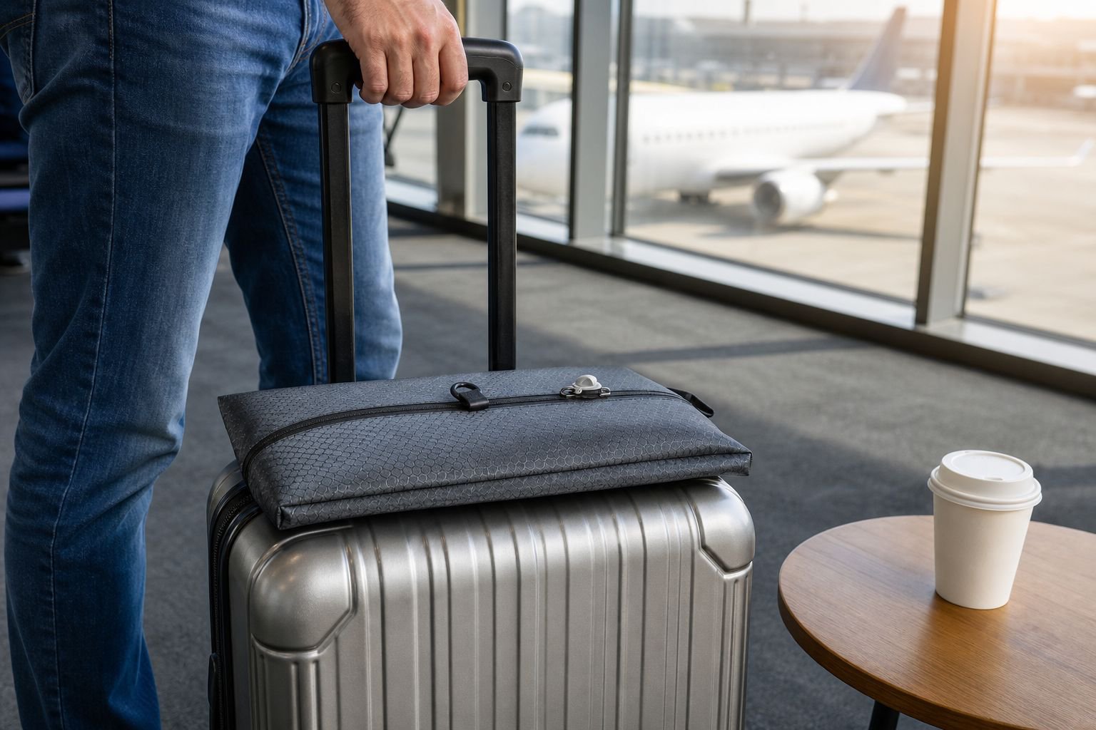 Lightweight silicone-coated compression clothing bag for travel
