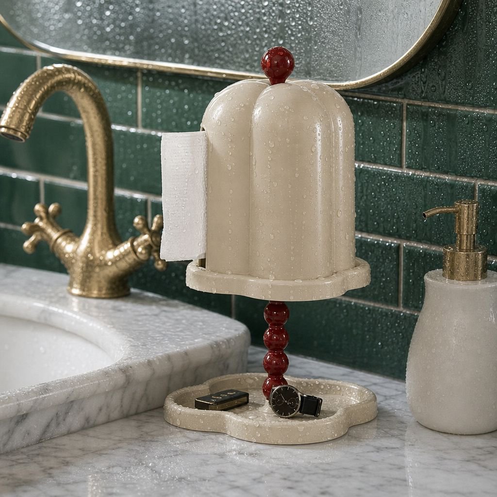 Close-up of sealed dustproof tissue holder in living room