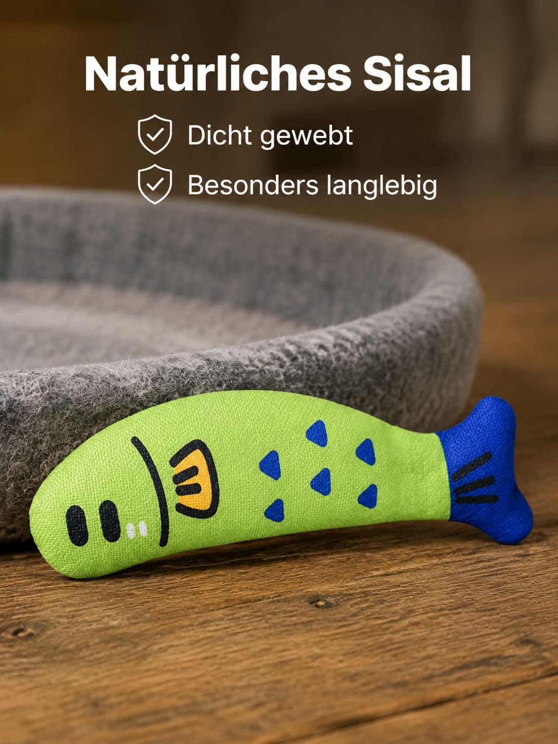 Katzenminze-Fischspielzeug aus Sisal