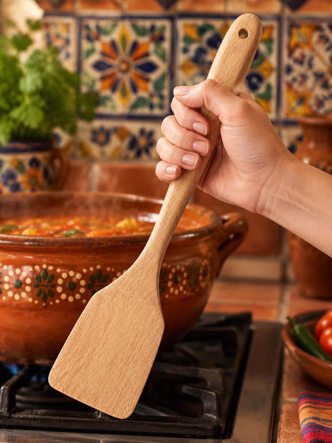 Espátula de madera de haya para cocina