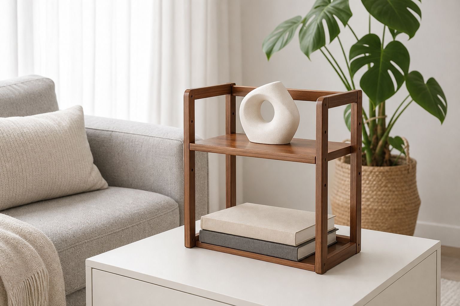 Display organizer for books, plants, and stationery
