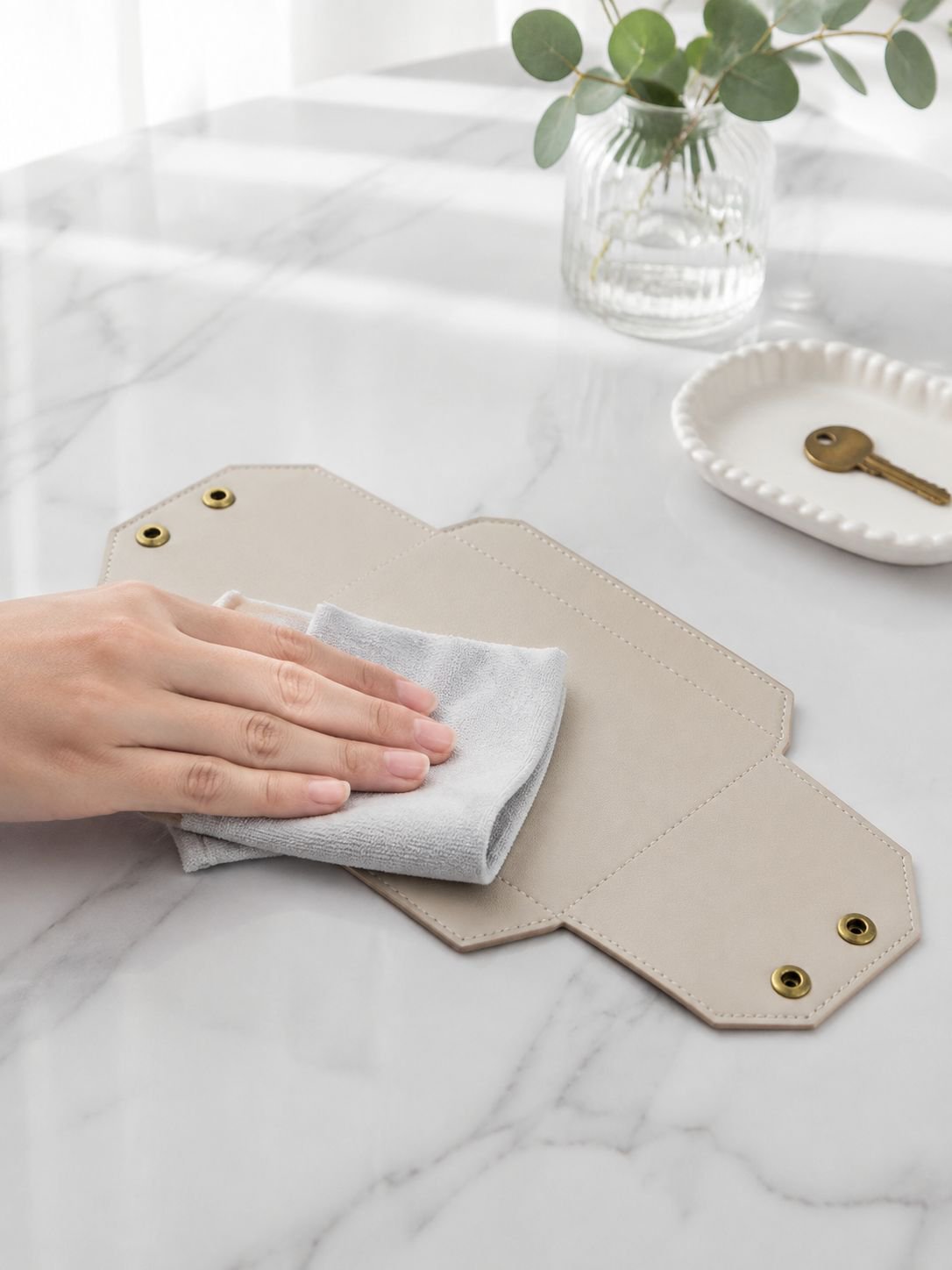 Organizador decorativo de cuero para el hogar