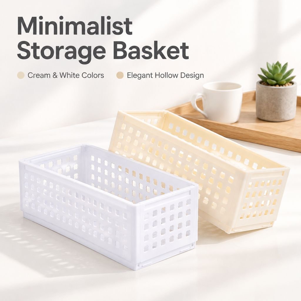 Foldable Desktop Plastic Storage Basket