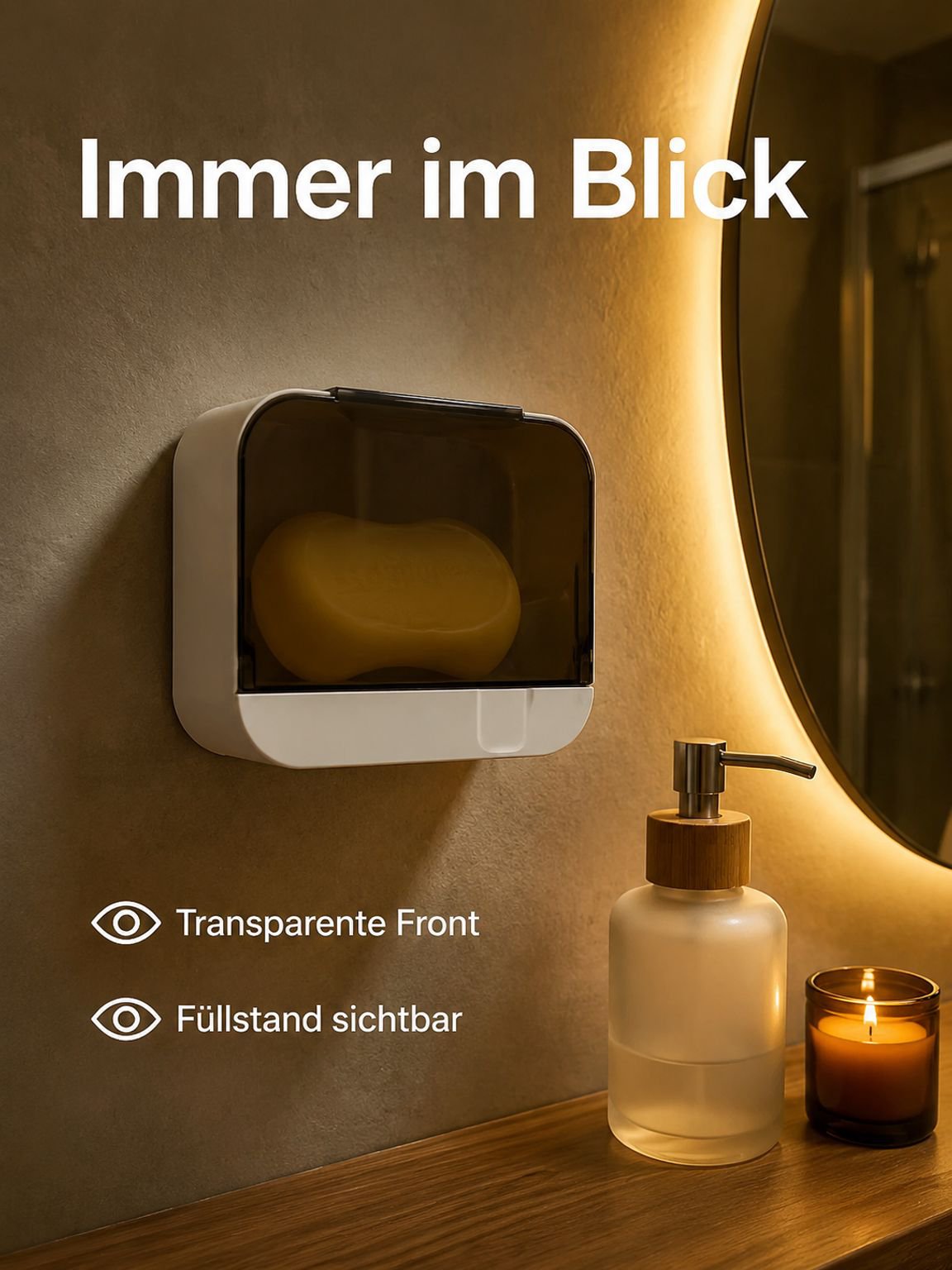 Bohrenfreie Badezimmer Ablage Wandmontierter Toilettenpapier- und Seifenhalter