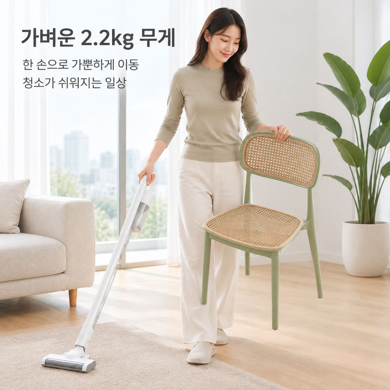 북유럽 스타일의 견고한(두께감 있는) 다이닝 체어