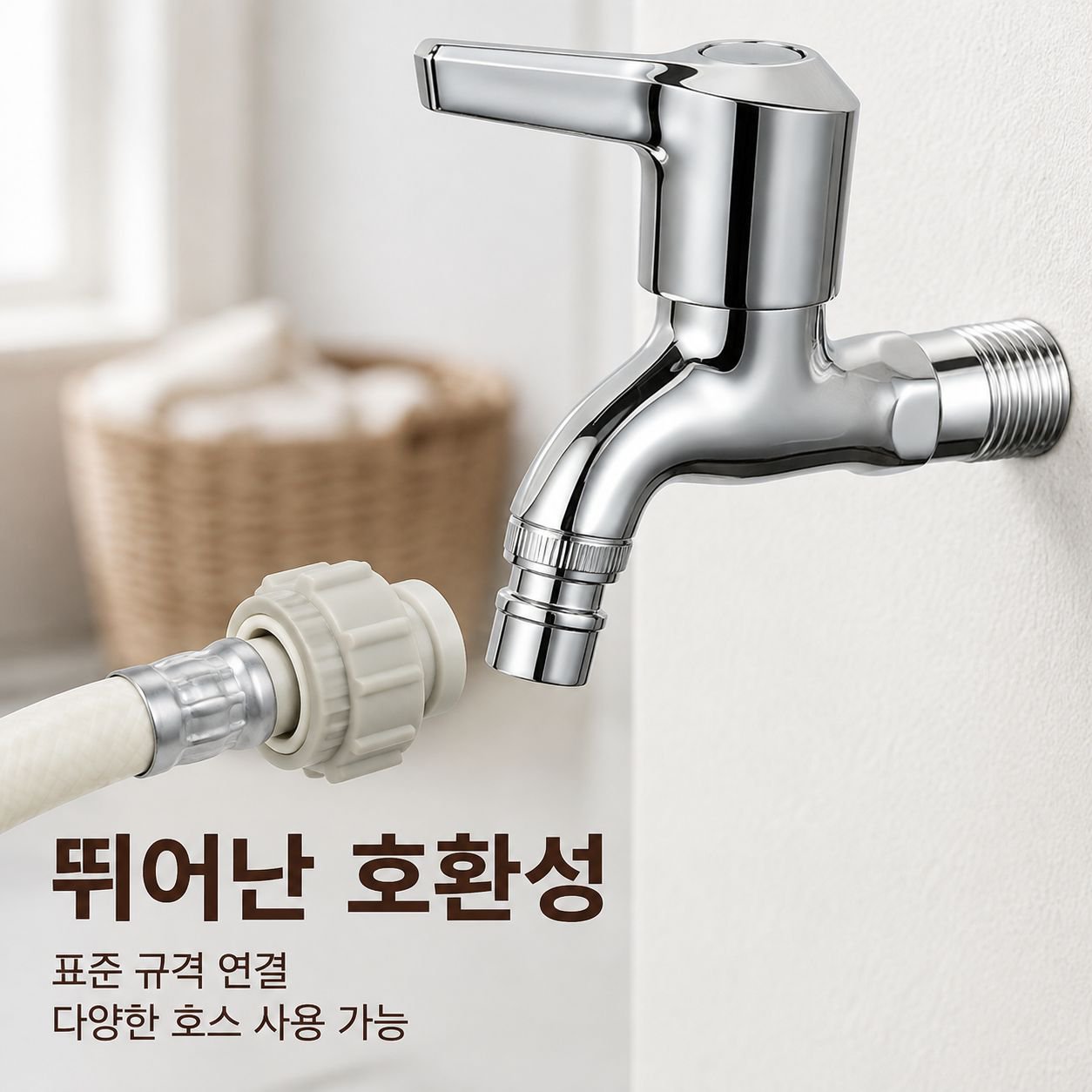 구리 재질 가정용 4점식 연장 커넥터 수도꼭지