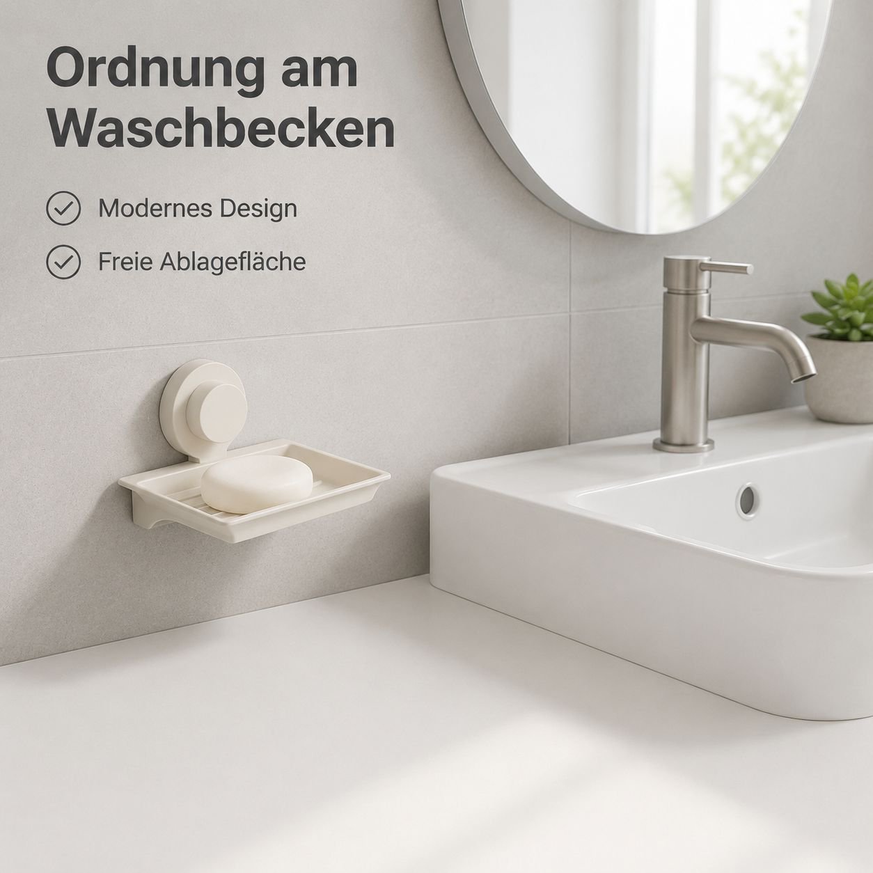 Wandmontierte Seifenablage mit Saugnapf