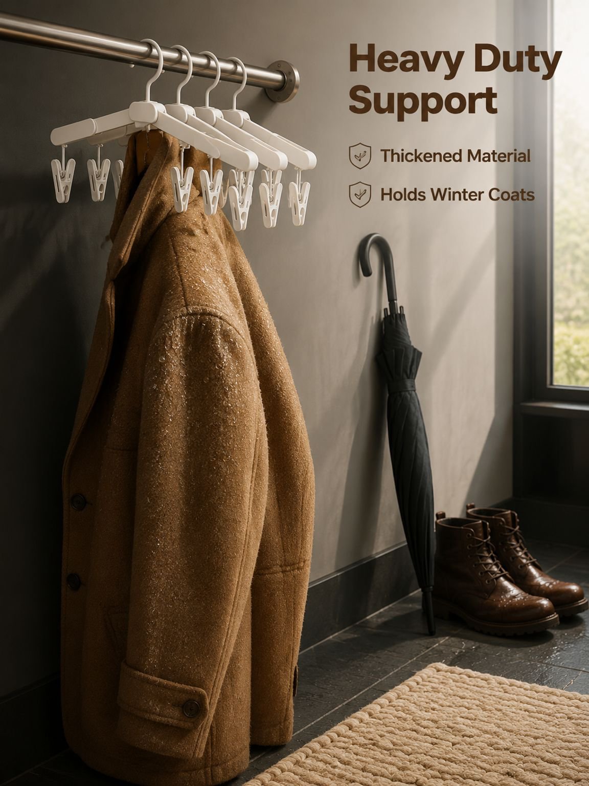 Seamless folding clothes hanger