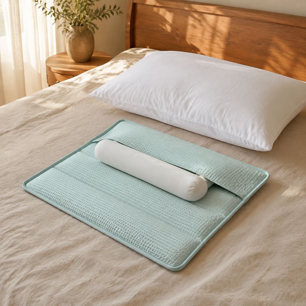 Adjustable pure cotton cylindrical neck pillow for neck support