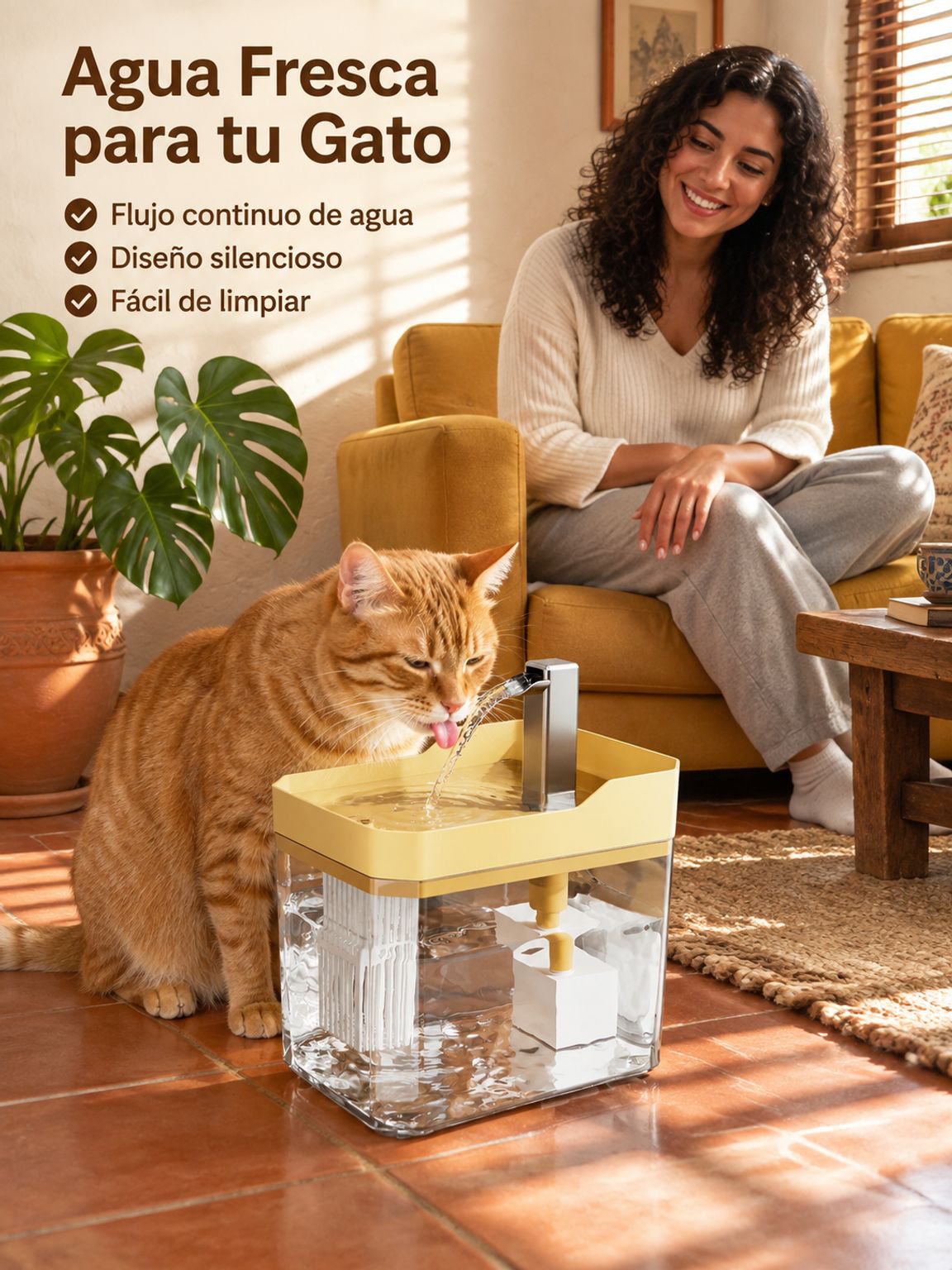 Fuente de agua automática para gatos