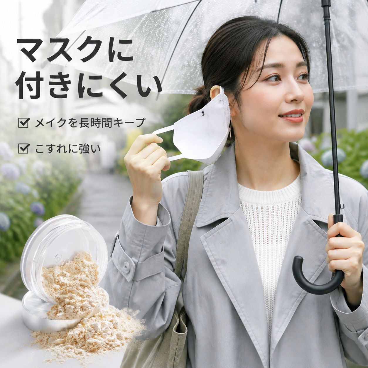 長時間メイクをキープするセッティングパウダー