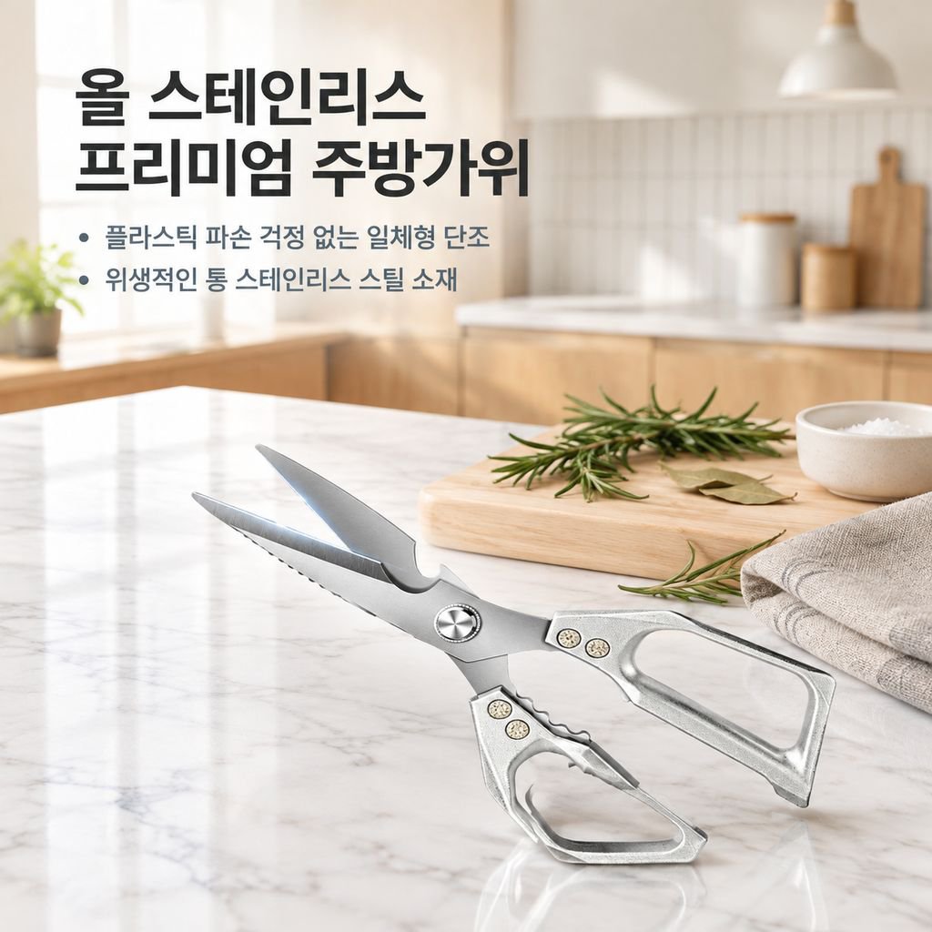 주방용 다기능 스테인리스 가위 두꺼운 강력 뼈가위 생선손질 고기가위 이유식가위