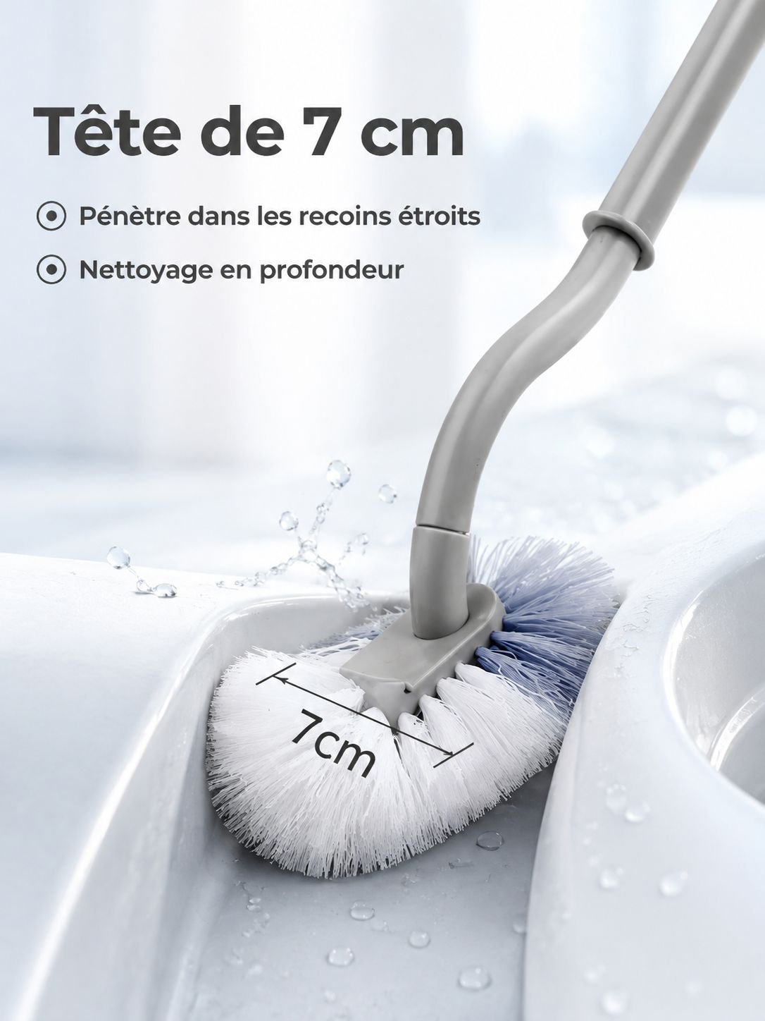 Brosse de toilette moderne avec support ventilé