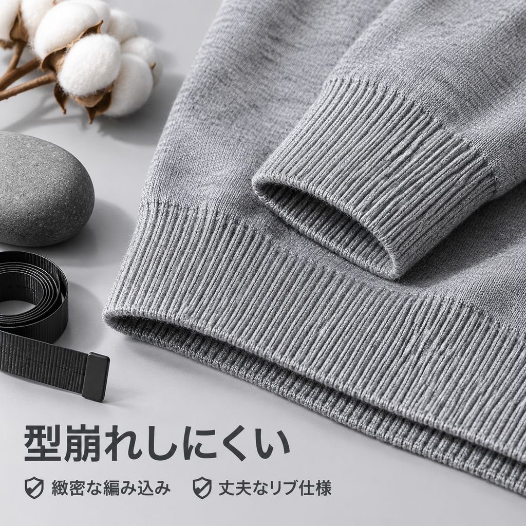 メンズ 無地ハイネックセーター