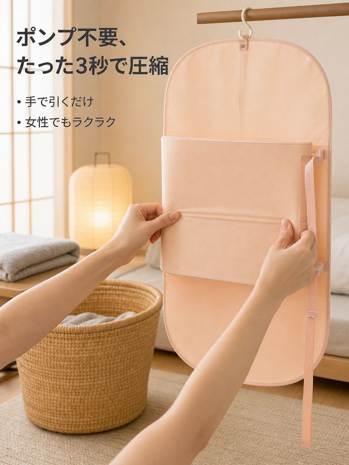 衣類収納用圧縮ダストカバー