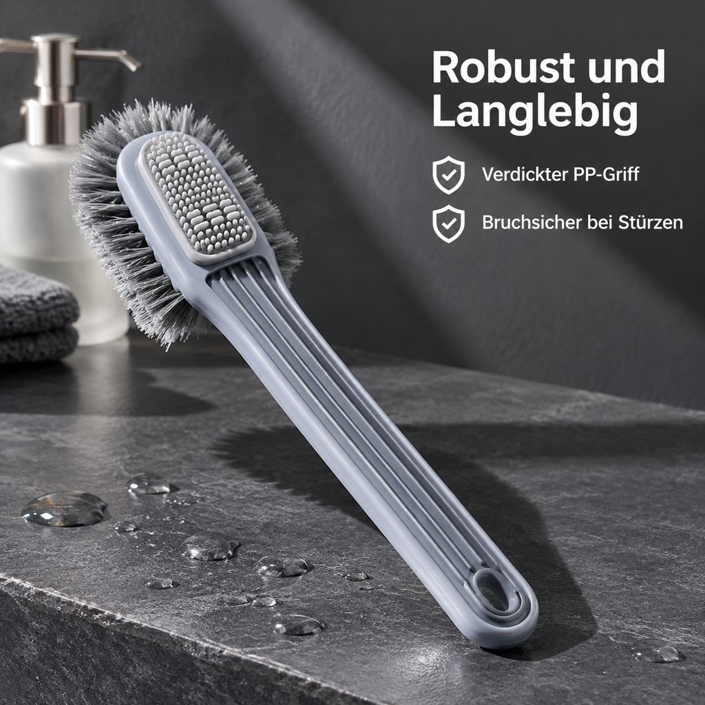 Detailansicht der mehrseitigen Schuhpflegebürste
