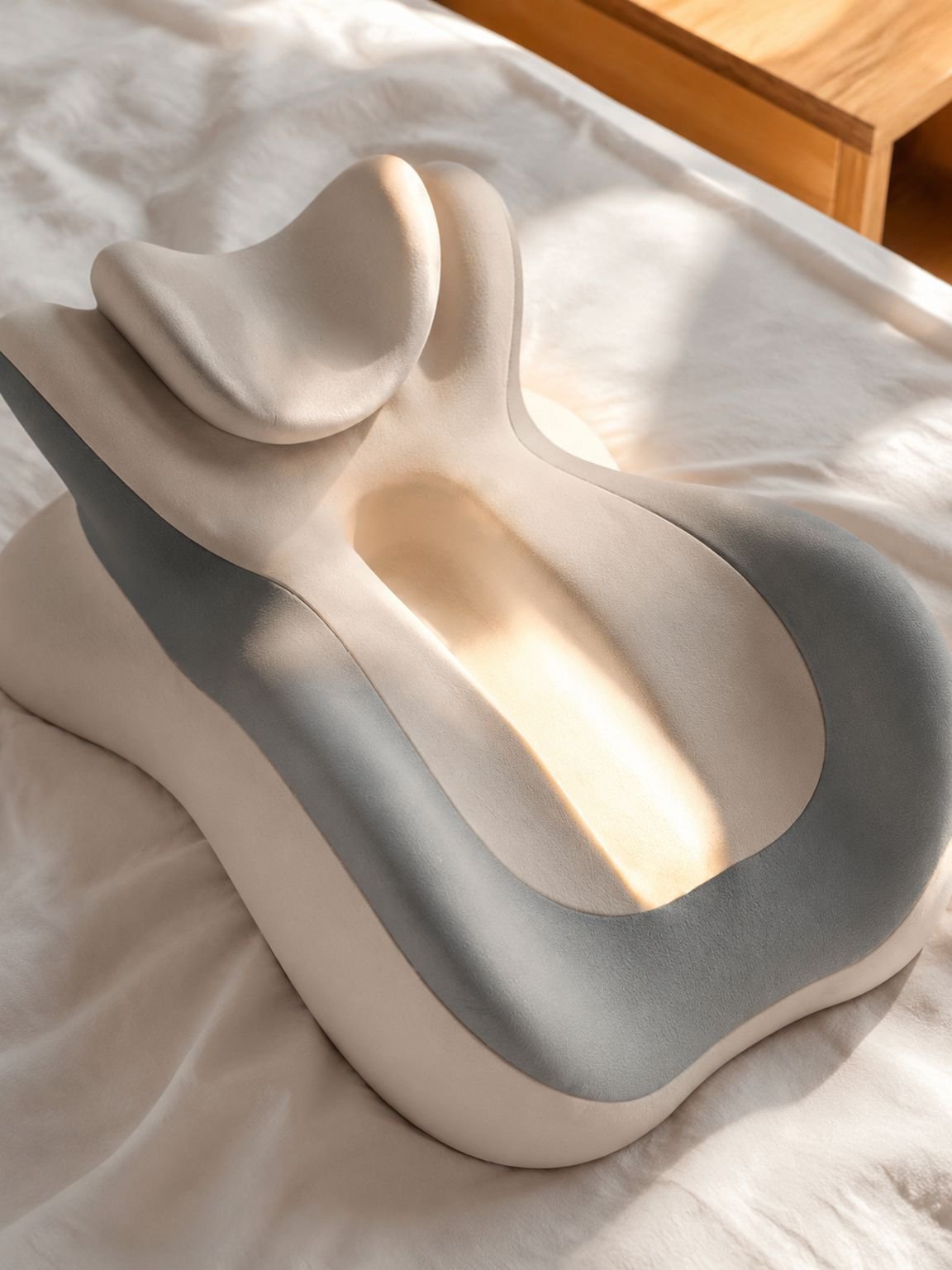 Memory foam headrest pillow for stomach sleepers, pressure relief pillow