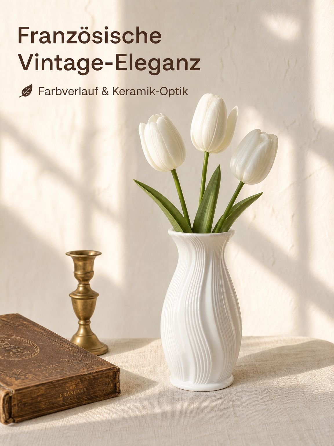 Verkaufsschlager Französische Kunststoffvase mit Farbverlauf Vintage-Kunstblumenvase