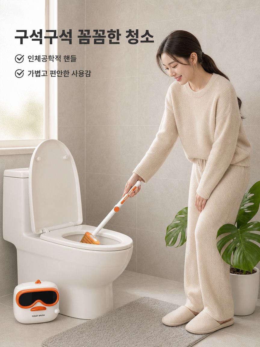 다이버덕 일회용 변기 브러쉬 가정용 사각 벽걸이 없는 2026 신상 고급감 화장실 변기 브러쉬