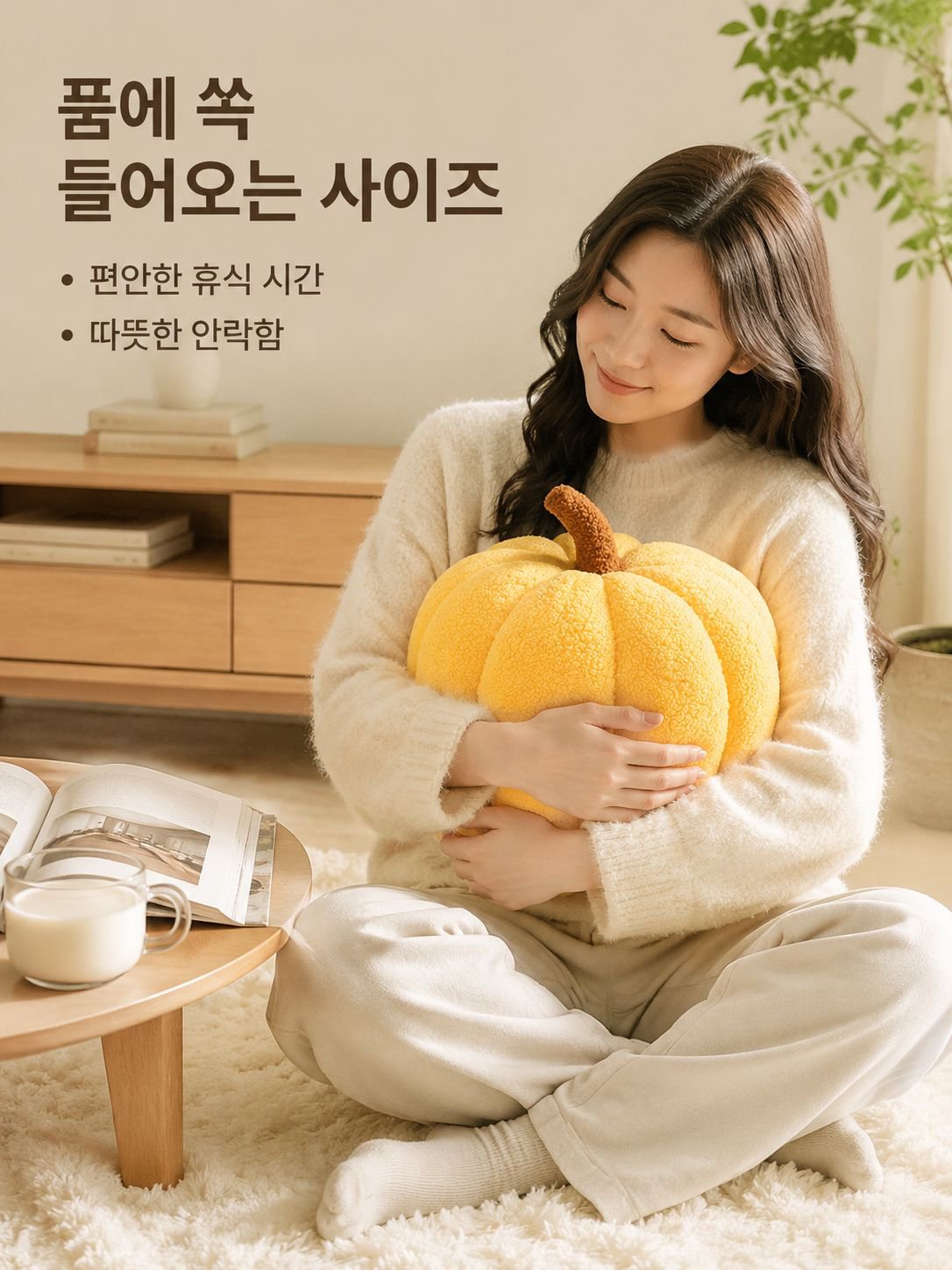 호박 쿠션 거실 소파 쿠션 귀여운 장식
