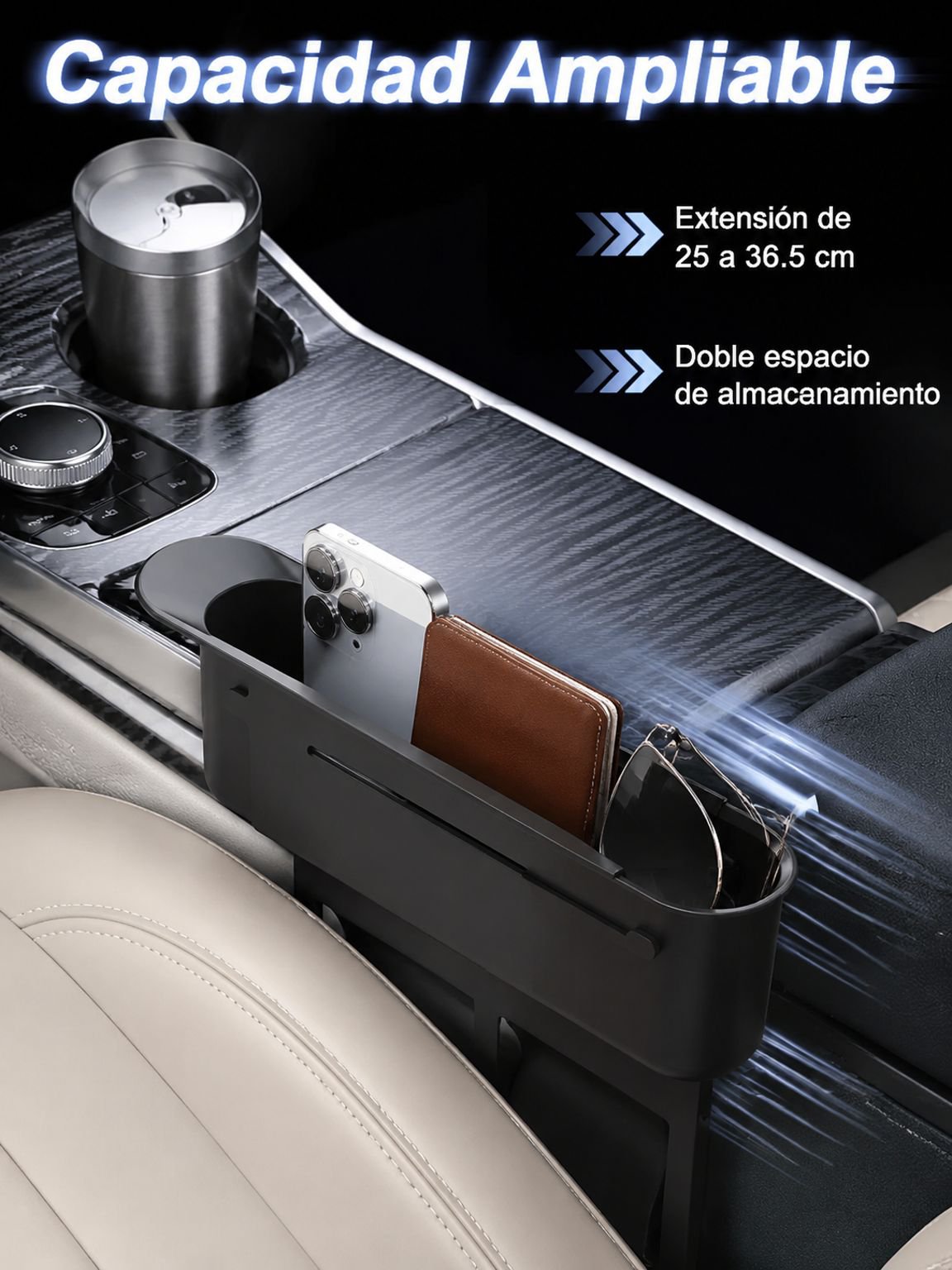 Caja de almacenamiento para ranuras del coche