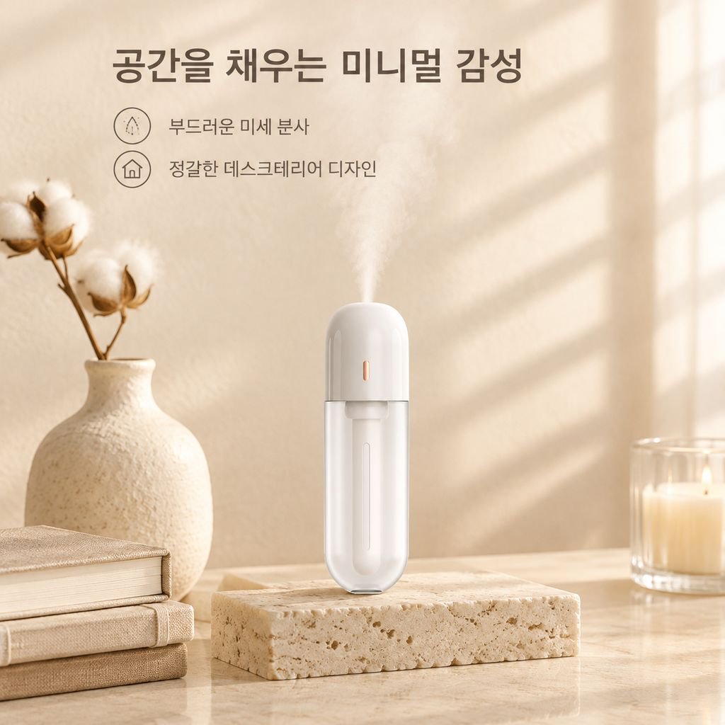 미니 무선 휴대용 가습기 (사무실·캠핑용)