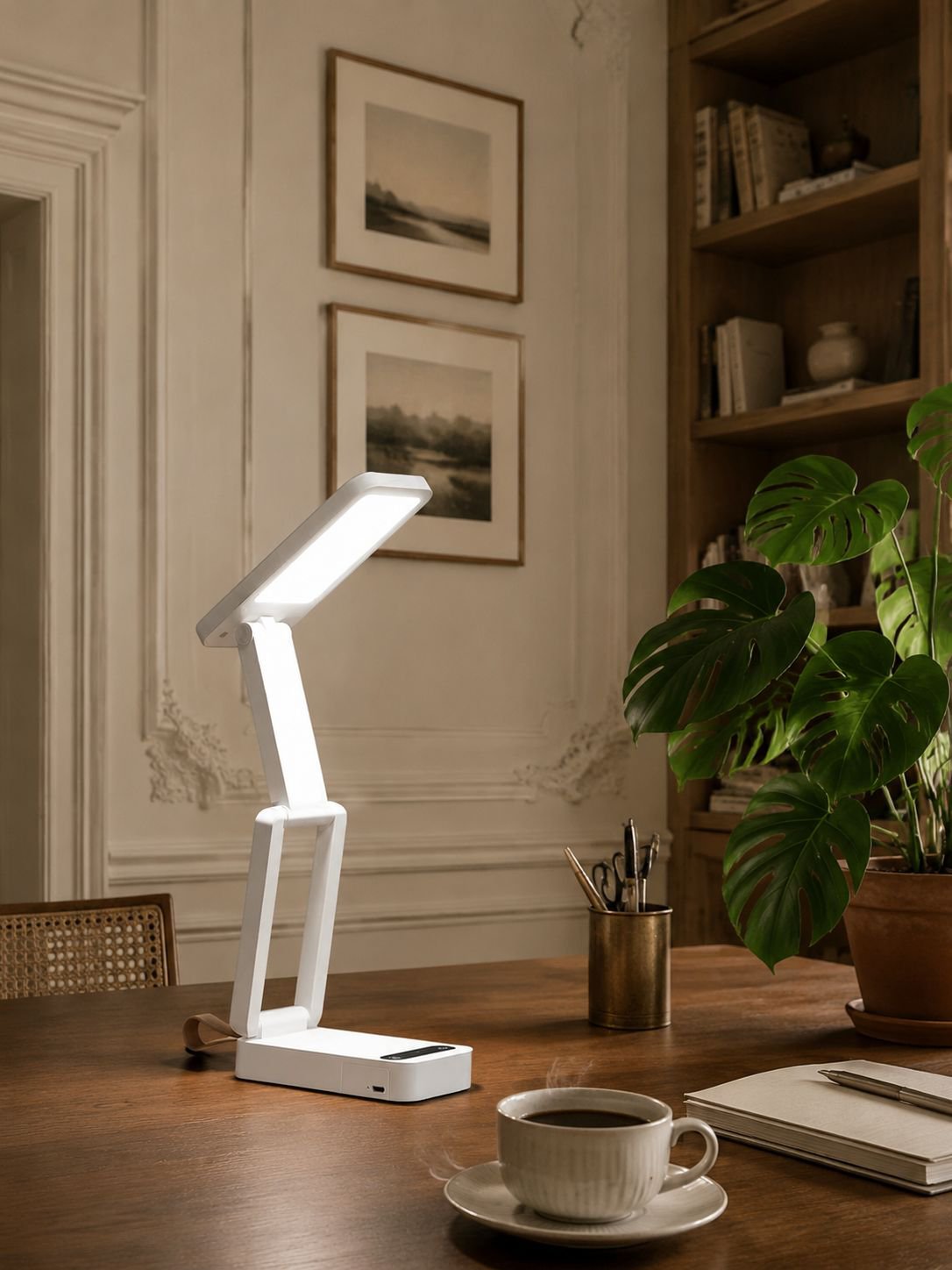 Lampe de bureau LED pliable avec horloge pour enfants