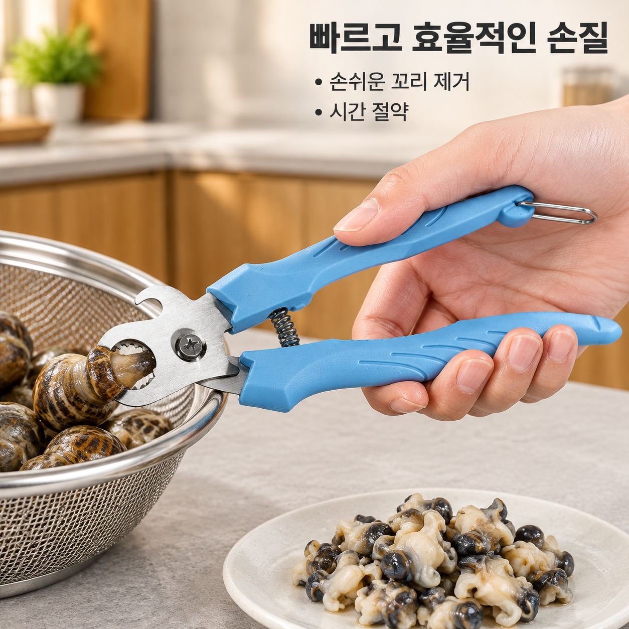 고둥 끝부분 커터 가위