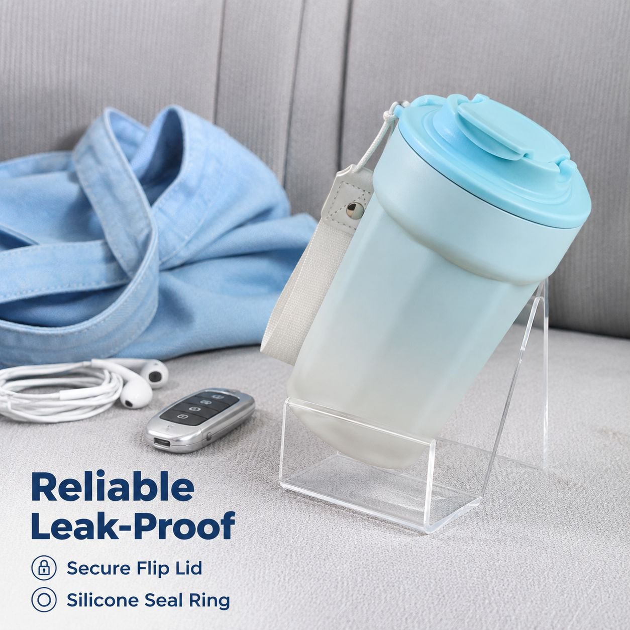 316 Stainless Steel Vacuum Insulated Mug with Convenient Carrying Strap
