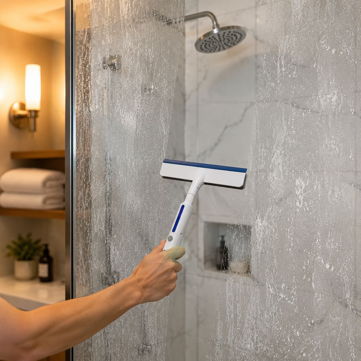 Ergonomic double-sided squeegee for home use
