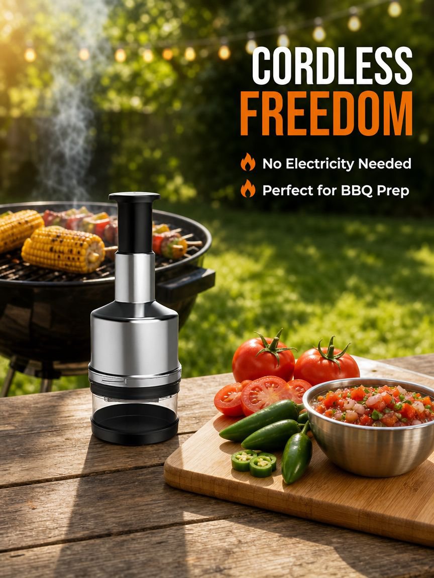 Manual fruit and vegetable chopper