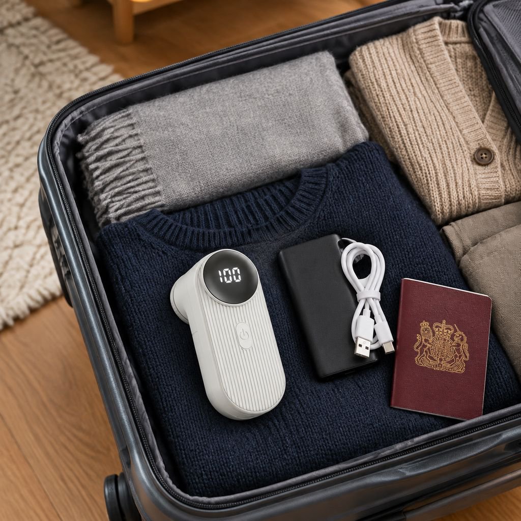 Portable Lint Remover with Rechargeable Smart Display