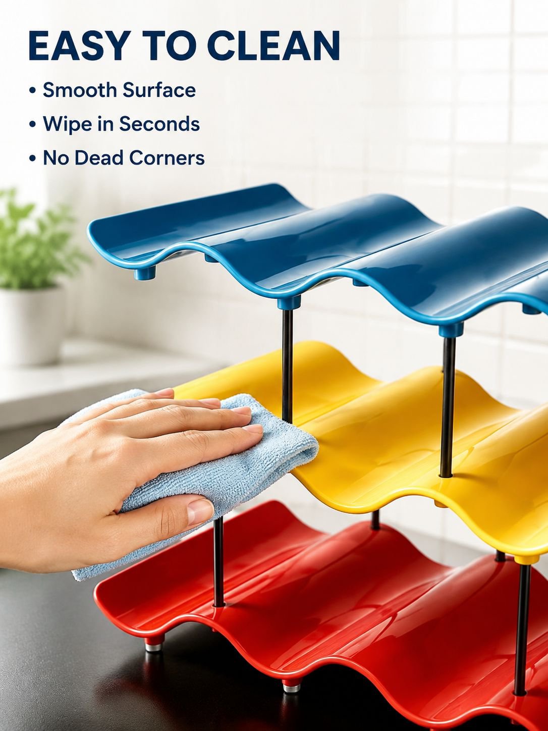 Wave-shaped Cup Storage Rack