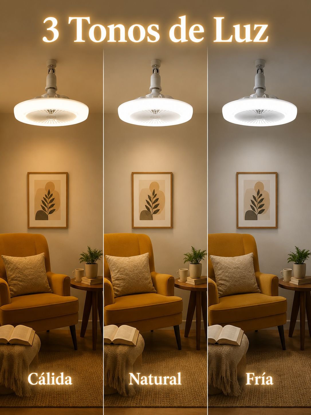 Ventilateur de plafond avec lampe E27