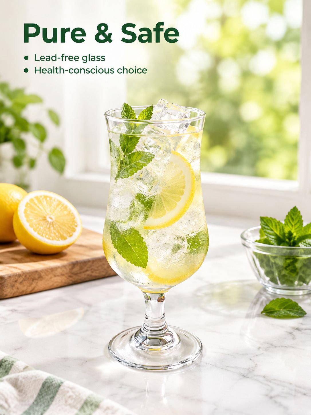 Clear glass cup for serving milk tea